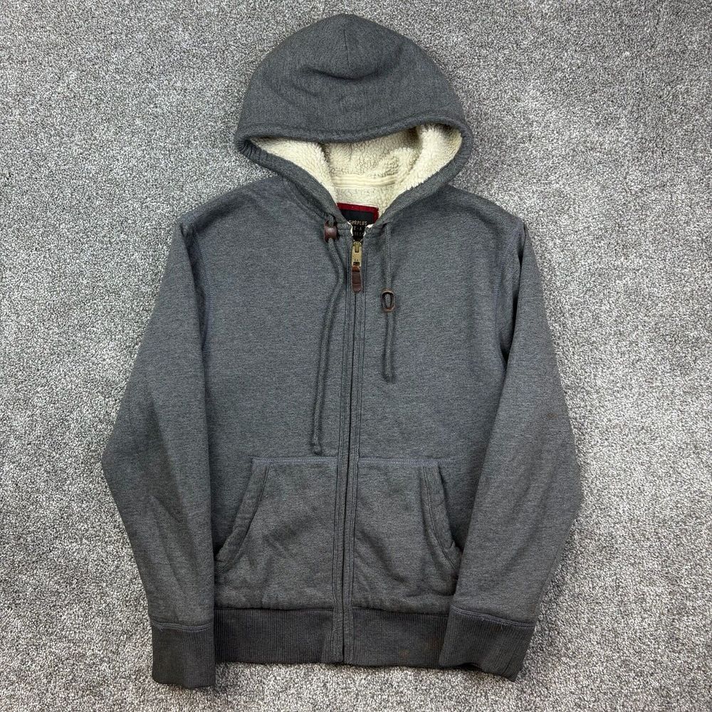 Vintage Old Navy Surplus Hoodie Men's Small Gray Full Zip Military Heavyweight